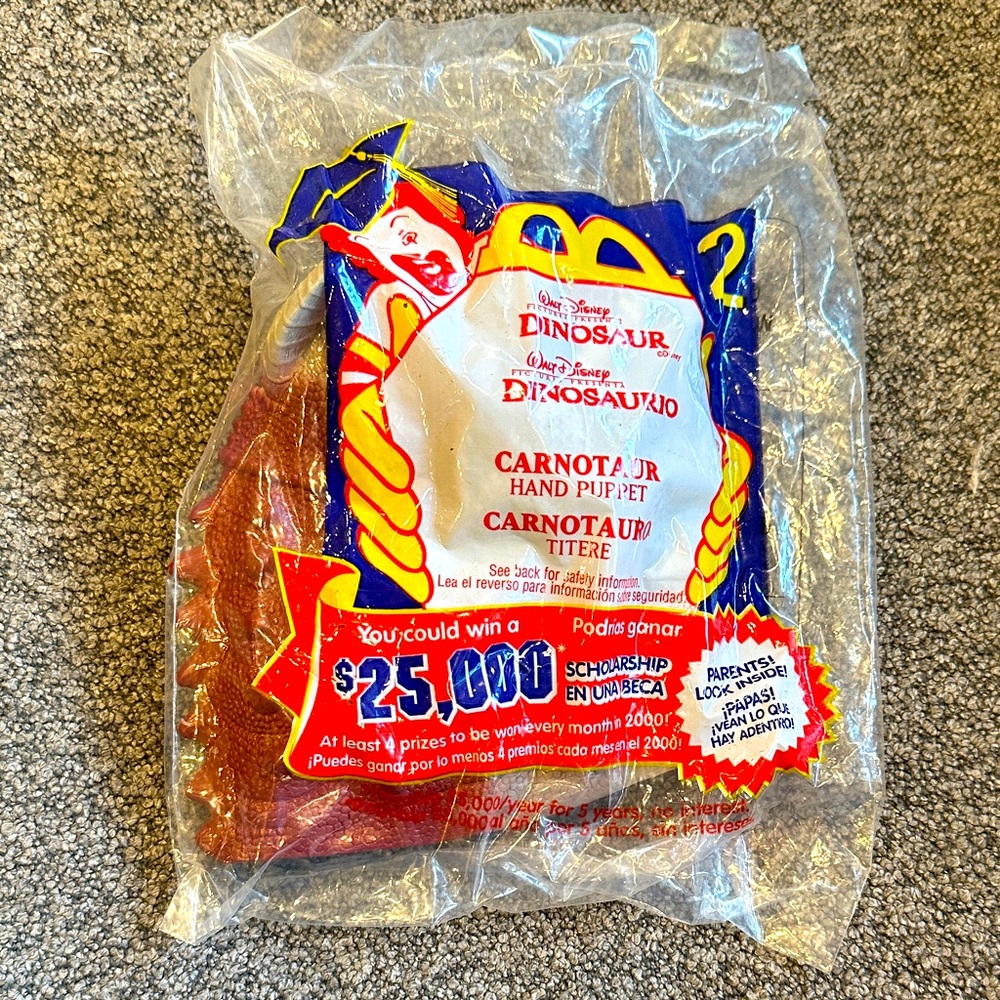 Disney NWT 🦖Dinosaur Carnotaur Hand Puppet - McDonald's happy meal toy